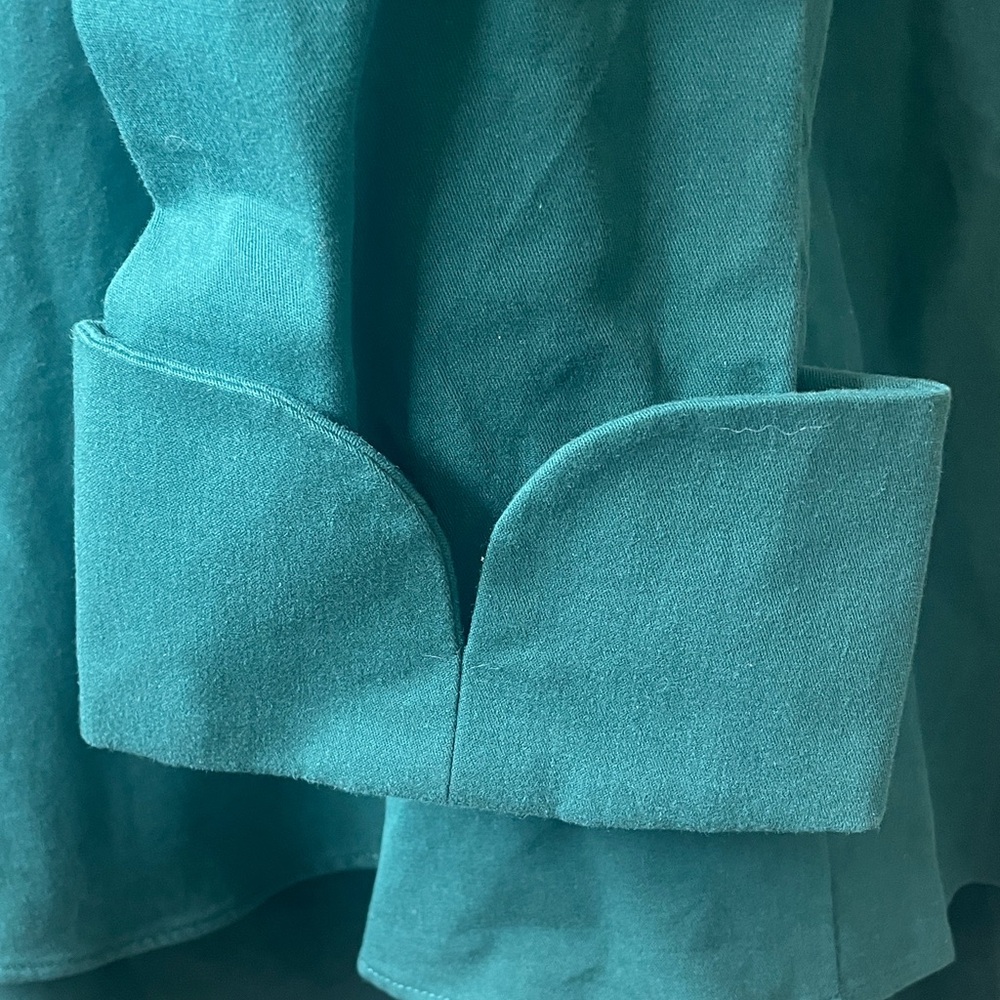 Women's Emerald Green Double-Breasted Military Pea Coat Dress - Picture 5 of 13